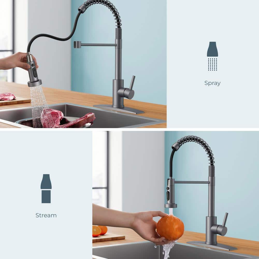 Matte Black Stainless Steel Pull Down Kitchen Faucet