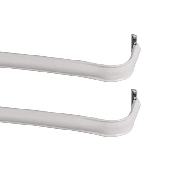 Fast Fit No Tools 28 in. - 48 in. Adjustable Premium .75 in. Flat Curtain Rod, White, (Set of 2)
