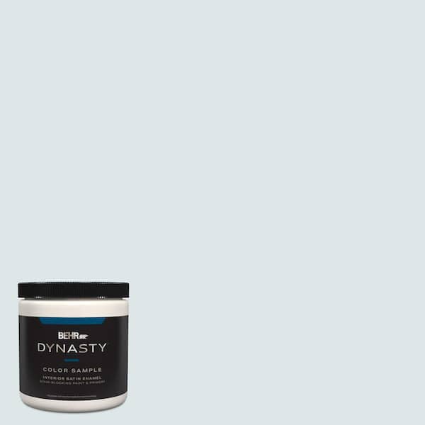 BEHR DYNASTY 8 oz. #BL-W03 Blue Bird Day Satin Enamel Stain-Blocking Interior/Exterior Paint & Primer Sample