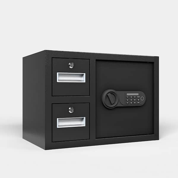 1.85 cu. ft Steel Security Safe with Lock Box, Electronic Keypad, Waterproof and weather resistant, Black