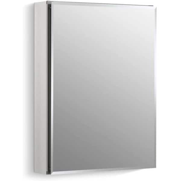 Unbranded 20 in. W x 26 in. H Silver Rectangle Aluminum Recessed or Surface Mount Medicine Cabinet with Mirror