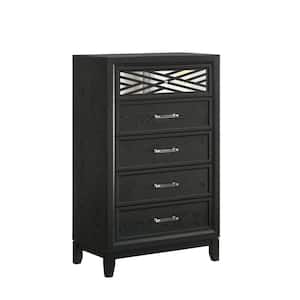 Obsidian Black 5-Drawer 31 in. Chest of Drawers