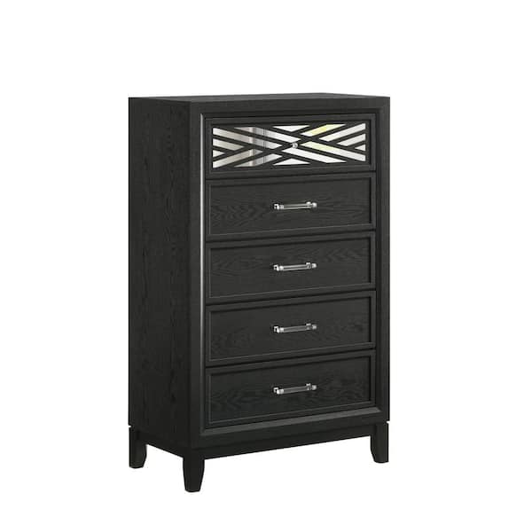 NEW CLASSIC HOME FURNISHINGS New Classic Furniture Obsidian Black 5-Drawer 31 in. Chest of Drawers