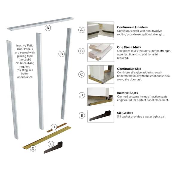 MMI DOOR 60 in. x 80 in. Clear Glass Primed Steel Prehung Left