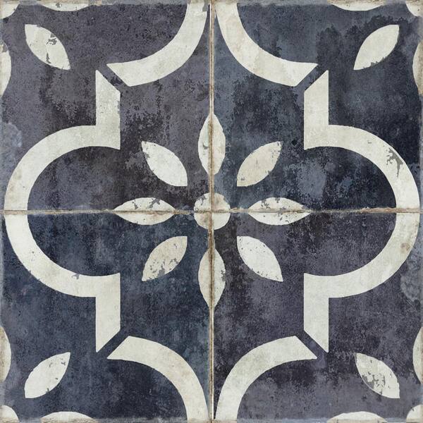 MI ALMA Black and White R40 5 in. x 5 in. Vinyl Peel and Stick Tile (24 Tiles, 4.17 sq.ft./pack)