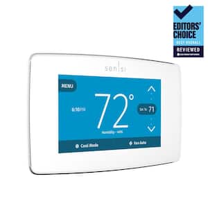 Thermostat WiFi pour chaudière gaz/eau,Thermostat intelligent Écran LCD Bouton tactile Rétro-éclairé programmable avec Alexa Google Home NO google assistant and Phone APP-White APP-Rond/Noir