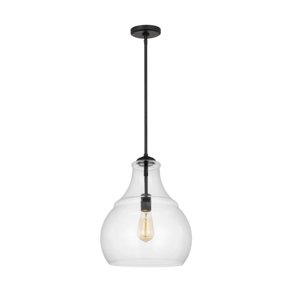 Midnight Black Clear Glass Indoor/Outdoor Pendant Light