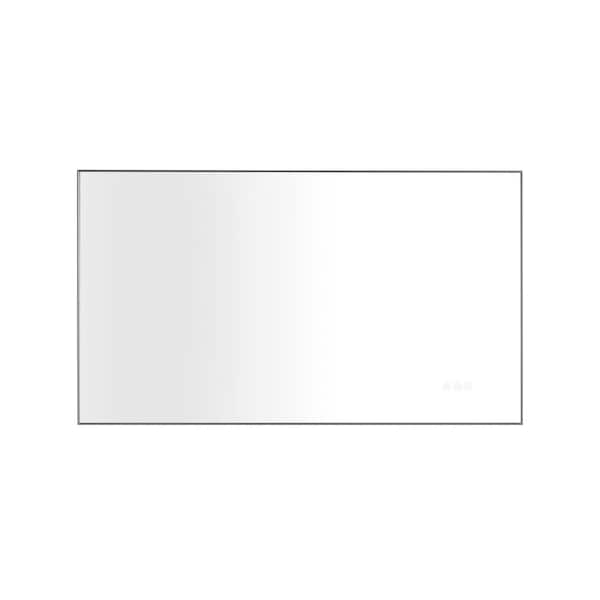 Whatseaso 42 in. W x 24 in. H Medium Rectangular Metal Framed Led Wall Bathroom Vanity Mirror in Gunmetal Black