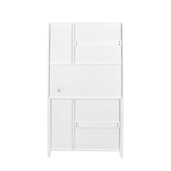 70.8 in. H Freestanding Kitchen Pantry Organizer with Glass Doors and Open Shelves