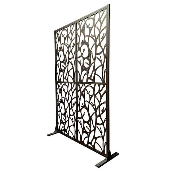 6 ft. H x 3.8 ft. W Black Iron Bird Shape Metal Freestanding