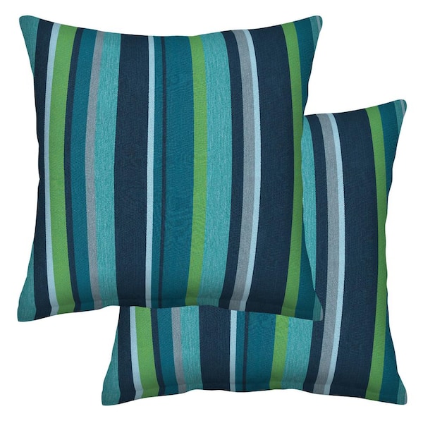 Honeycomb Outdoor Square Toss Pillow Stripe Poolside (Set of 2)