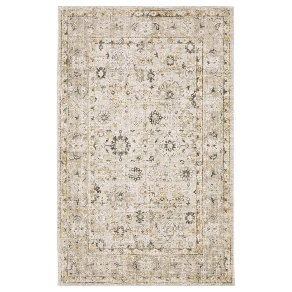 8 ft. x 10 ft. Beige, Gold Oriental Washable Area Rug price history on PriceWatchPro