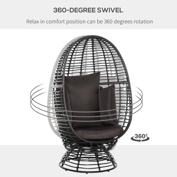 foster wicker swivel egg chair