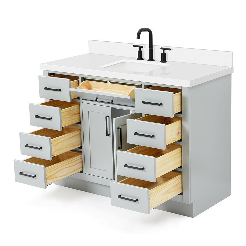 Hepburn 49" Grey Hardwood Single Basin Vanity Set