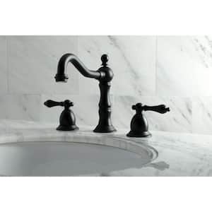 Victorian 8 in. Widespread 2-Handle Bathroom Faucet in Matte Black
