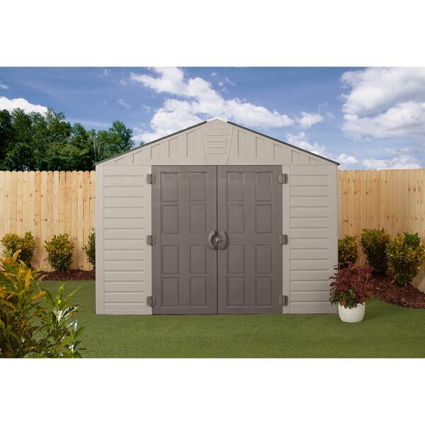 Us Leisure 10 Ft X 8 Ft Keter Stronghold Resin Storage Shed The Home Depot