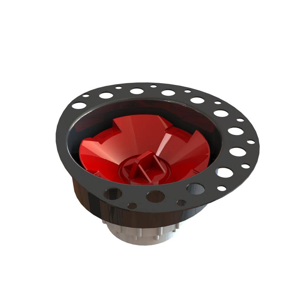 Black and Red PVC Island Tub Drain Rough-In Kit