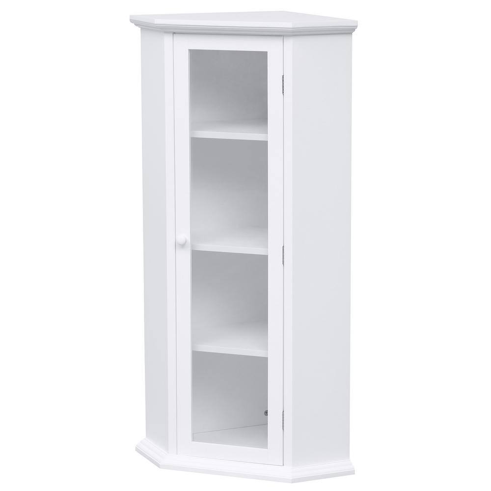 22.44 in. W x 15.75 in. D x 42.32 in. H White Triangle Bathroom Freestandin