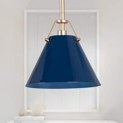 navy and gold pendant light