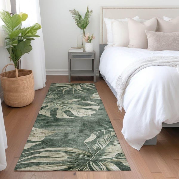Chantille Machine Washable Indoor/Outdoor Abstract ACN1887 Fern 2 ft. 3 in. x 7 ft. 6 in. Runner Rug