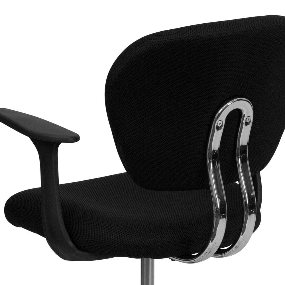 Beverly Mid-Back Black Mesh Swivel Task Chair with Chrome Base
