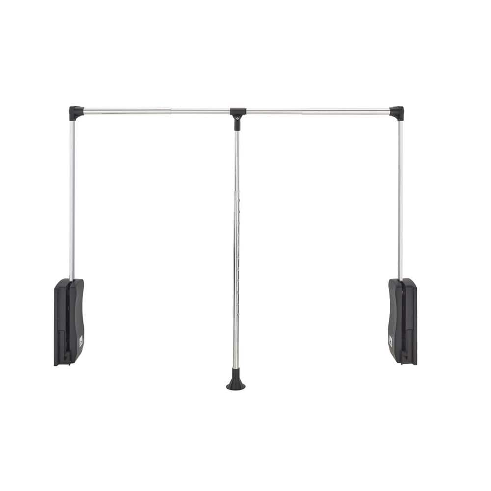 Adjustable Chrome Pull-Down Closet Rod with Telescoping Handle