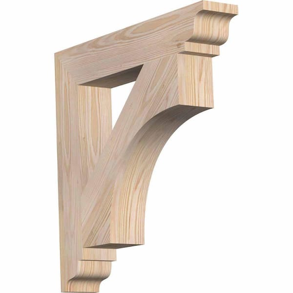 Ekena Millwork 5-1/2 in. x 38 in. x 38 in. Douglas Fir Westlake Traditional Smooth Bracket