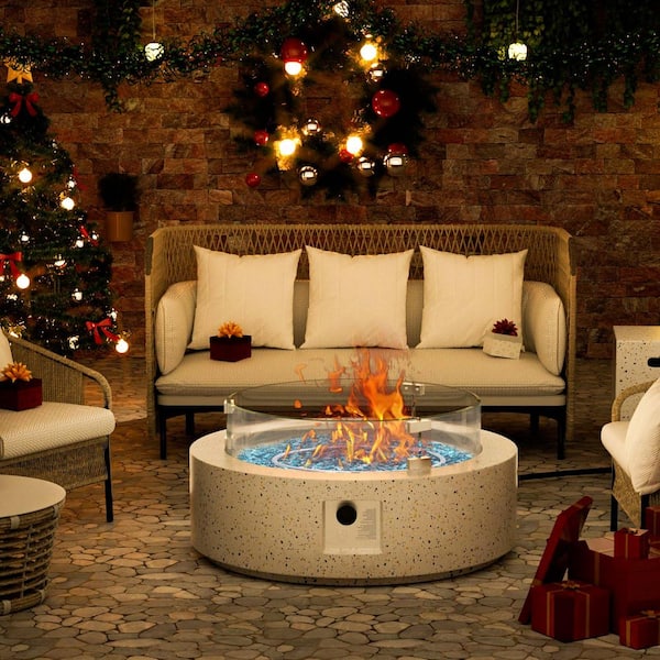 Cesicia 41 in. 50,000 BTU Round Reinforced Concrete Outdoor Fire