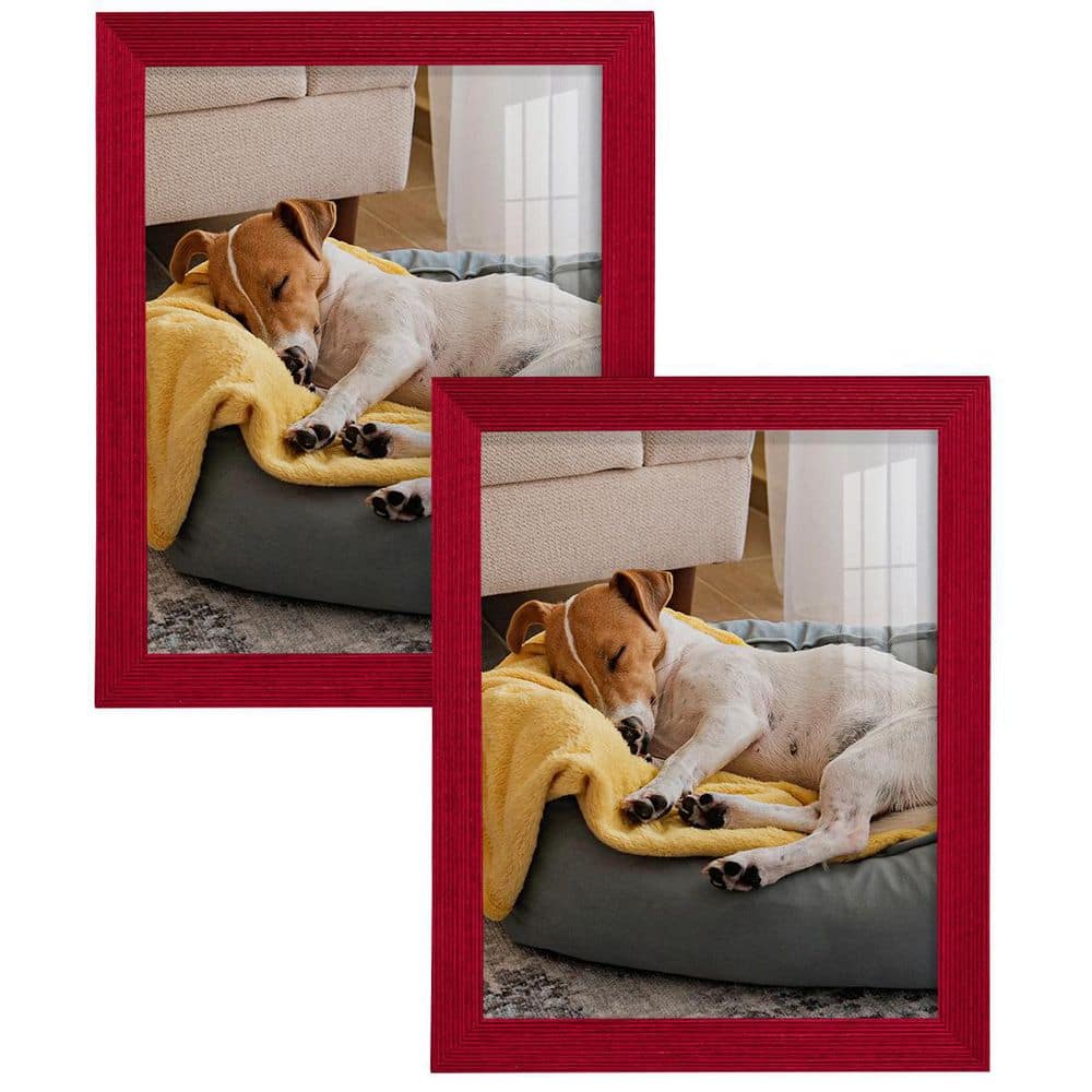 Wexford Home Grooved 8 in. x 10 in. Red Picture Frame (Set of 2) WF107F