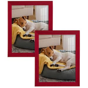 Grooved 8 in. x 10 in. Red Picture Frame (Set of 2)