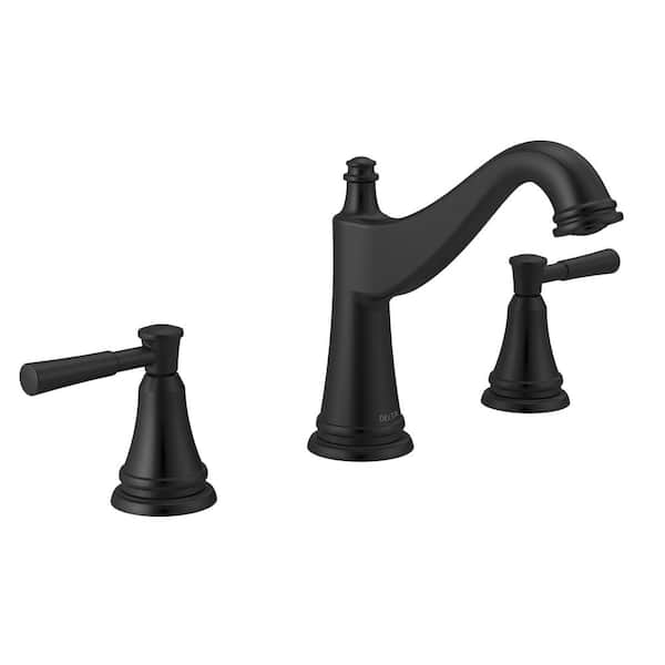 Delta Mylan 8 in. Widespread Double Handle Bathroom Faucet in Matte Black