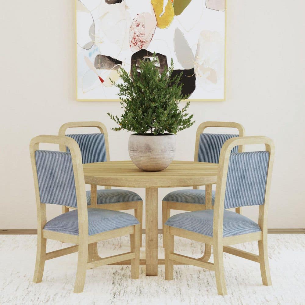 Ridgemont Natural Wood Grey Fabric Dining Side Chair (2 Per Carton) price history on PriceWatchPro