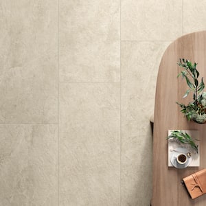 Slate Ivory 24 in. x 48 in. Stone Look Porcelain Floor and Wall Tile (15.50 sq. ft./Case)