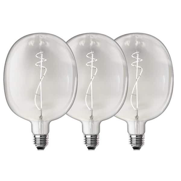 Feit Electric 75-Watt Equivalent C53 Curve Filament Oversized Clear Glass E26 Vintage Edison LED Light Bulb Daylight 5000K (3-Pack)