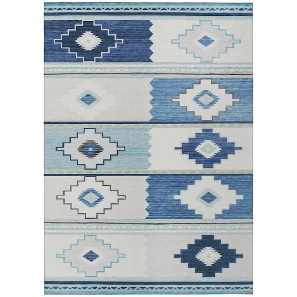 Sonora Ivory 9 ft. x 12 ft. Geometric Indoor/Outdoor Area Rug