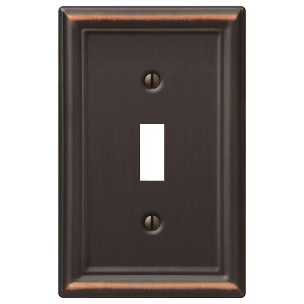 Hampton Bay Ascher 1-Gang Toggle Steel Wall Plate - Aged Bronze (4-Pack)