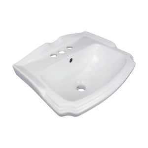 Cloakroom Wall-Mounted Bathroom Sink in White
