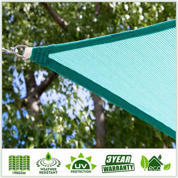 COLOURTREE 20 ft. x 20 ft. 190 GSM Turquoise Equilateral Triangle 