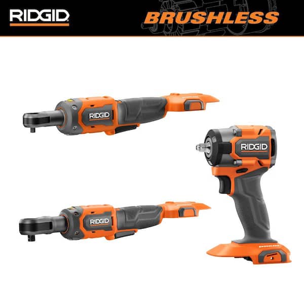 18V Brushless Cordless 3-Tool Combo Kit with 1/4 in. Ratchet, 3/8 in. Ratchet, & 3/8 in. Impact Wrench