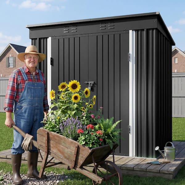 8 x 6 FT Metal Storage Shed, Rust‑Resistant Waterproof, Lockable