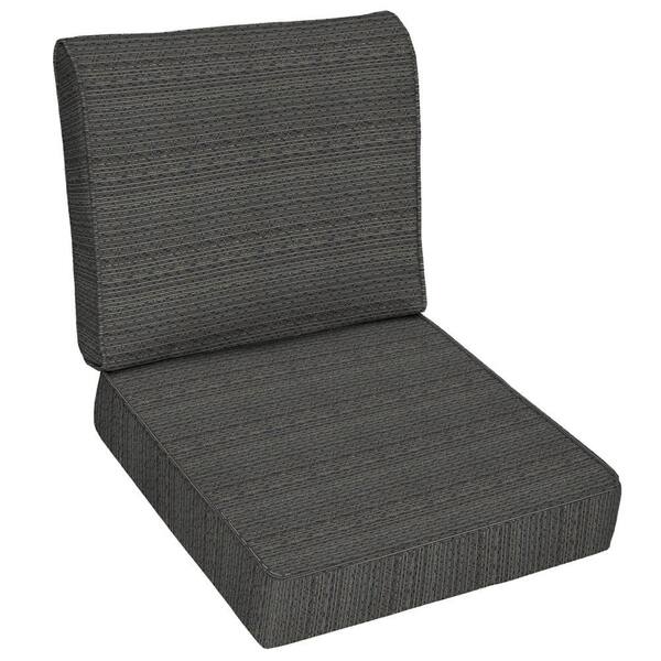 Hampton Bay Bentley Texture Outdoor Deep Seat Cushion Set-DISCONTINUED
