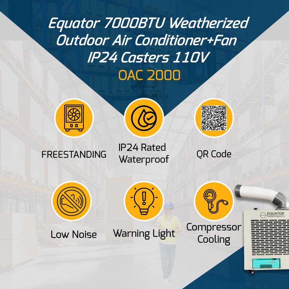 Equator Silver 7000 BTU Outdoor Portable Air Conditioner with Casters