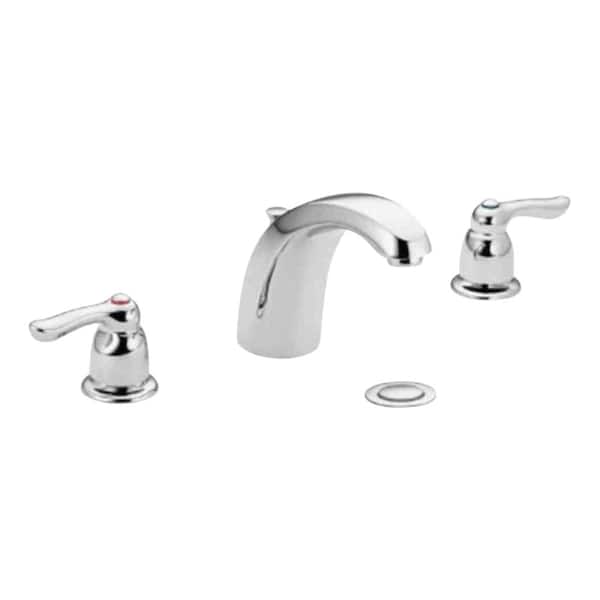 Moen Cau 8 In Widespread 2 Handle Low Arc Bathroom Faucet With Drain Assembly Chrome 4945 The Home Depot - Moen Bathroom Faucets Low Water Pressure