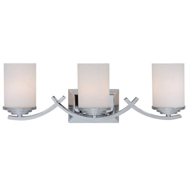 Brina 3 Light Chrome Bath Vanity L993ch The Home Depot Brina 3 Light Chrome Bath Vanity, Chrome Finish Vanity Light Fixture