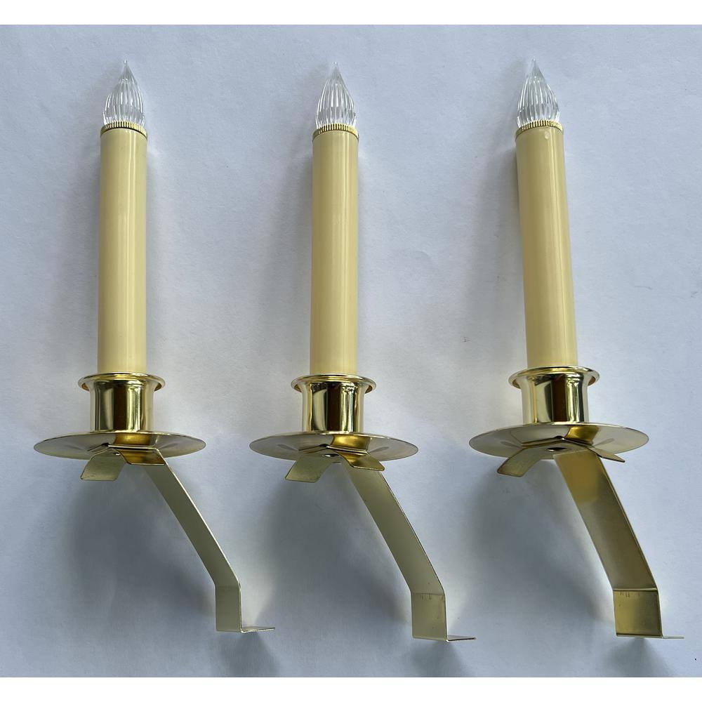 Cambridge Slant Bracket LED Battery Operated Brass Window Candle 3