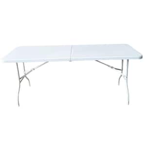 8 ft. White Multi-Purpose Outdoor Folding Table