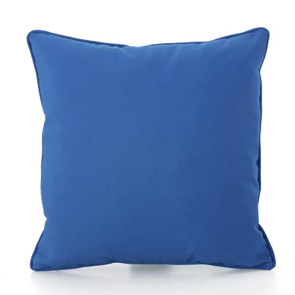 Unbranded 18 in. W x 18 in. H Blue Outdoor Throw Pillow, Water Resistant Lumbar Pillow (1-Pack)