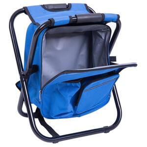 Folding 3-in-1 Stool/Backpack/Cooler Bag in Blue