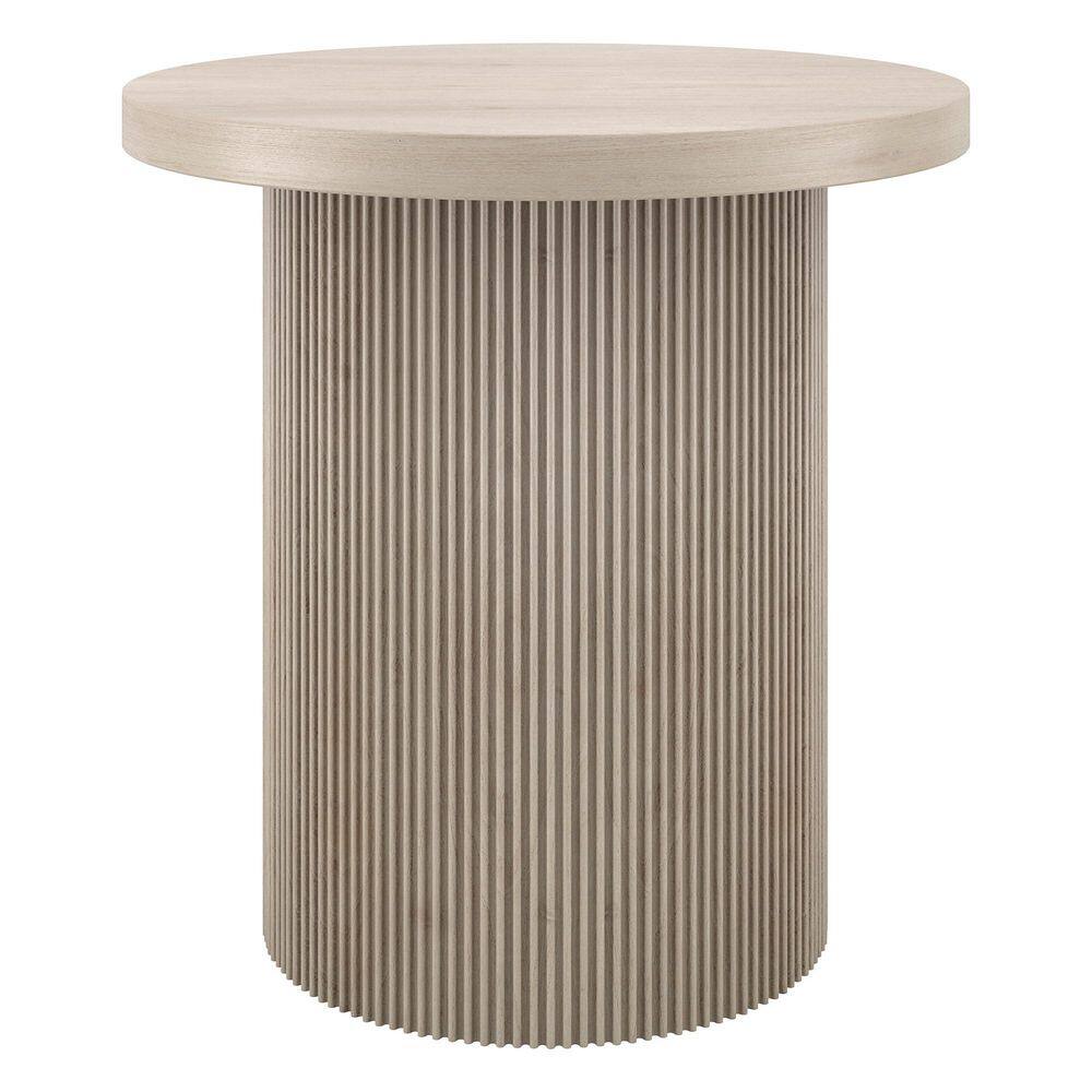 Isa 22 in. Black Grain Round MDF Top End Table - thumbnail 2