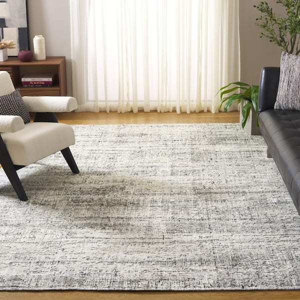 Bedford 9 ft. x 12 ft. Black/Gray Minimalist Textured Abstract Area Rug